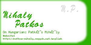 mihaly patkos business card